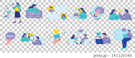 ミーティングや資料の打ち合わせをするビジネスパーソンのイラスト素材 ミーティングや資料の打ち合わせをするビジネスパーソンのイラスト素材 141120148
