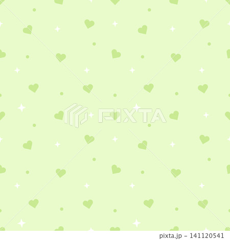 Cute Kawaii Pastel Tonal Lime Green Heart Seamless Pattern Cute Kawaii Pastel Tonal Lime Green Heart Seamless Pattern 141120541