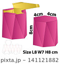 Geometric Hexagonal Faceted Gift Box Template 141121882