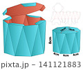Geometric Octagonal Faceted Gift Box Template 141121883