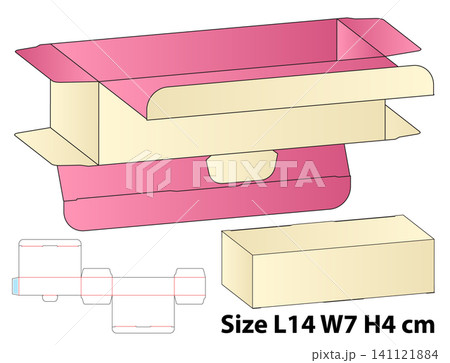 Rectangular Tuck Top Gift Box Template 141121884