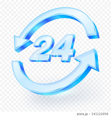 24 hours protection glass arrow icon, representing finance business, bank, toothpaste, security, isolated on transparent background. 3D vector illustration. 24 hours protection glass arrow icon, representing finance business, bank, toothpaste, security, isolated on transparent background. 3D vector illustration. 141122058