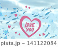愛を伝える魚の群れとハートをイメージしたガラスのディスプレイ 141122084