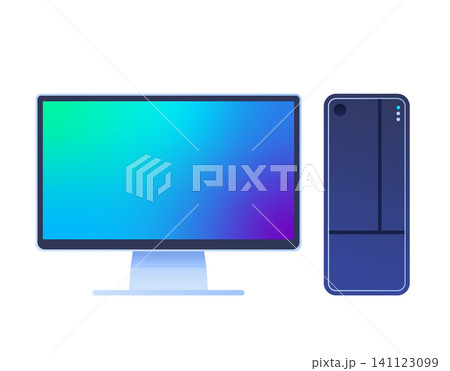 デスクトップPCのイラスト デスクトップPCのイラスト 141123099