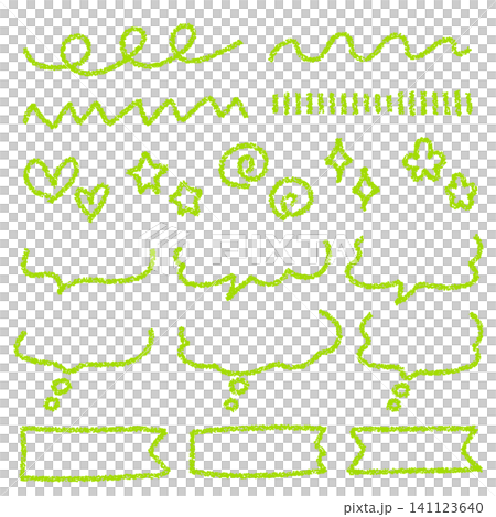 Crayon-style hand-drawn embellishment set 141123640