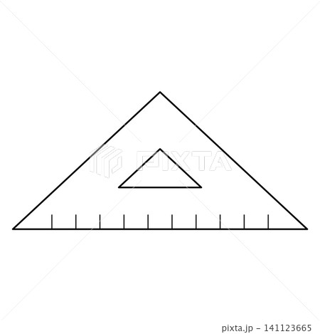 三角定規のイラスト素材、線画、アイコン 三角定規のイラスト素材、線画、アイコン 141123665