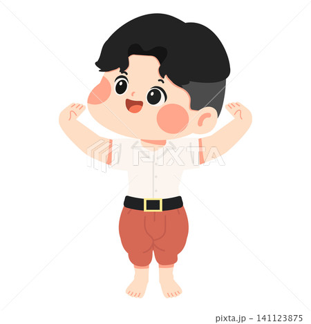 Boy Performing Traditional Dance Pose Boy Performing Traditional Dance Pose 141123875