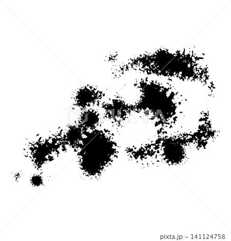 黒いインクのシミと飛沫のイラスト 黒いインクのシミと飛沫のイラスト 141124758
