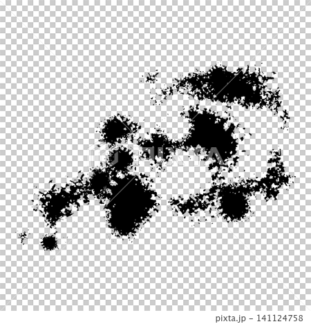 黒いインクのシミと飛沫のイラスト 黒いインクのシミと飛沫のイラスト 141124758