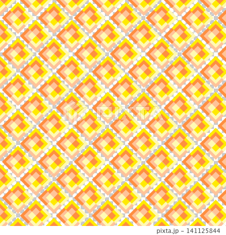Colorful 4-color diamond pattern seamless pattern swatch compatible Yellow Orange Colorful 4-color diamond pattern seamless pattern swatch compatible Yellow Orange 141125844