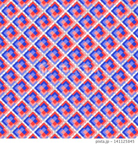 Colorful 4-color diamond pattern seamless pattern swatch compatible Red Blue 141125845