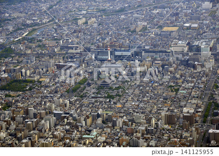 京都上空から撮影　京都市内 141125955