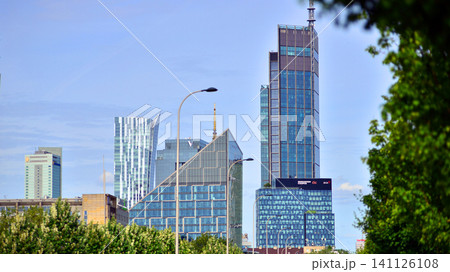 Warsaw, Poland. 6 July 2026. View of the center of Warsaw with tall office buildings. 141126108