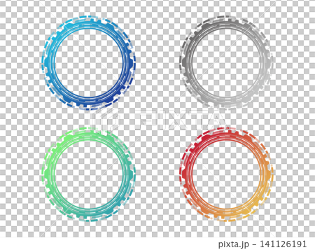 HUD Circle Frame 4-Color Set, Technology, Transparency HUD Circle Frame 4-Color Set, Technology, Transparency 141126191
