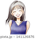 笑顔の若い女性のイラスト2 141126876