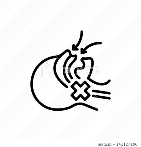 Sleep apnea, cause of insomnia. Respiratory problem. Thin line icon. Vector illustration. Sleep apnea, cause of insomnia. Respiratory problem. Thin line icon. Vector illustration. 141127106
