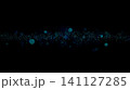 黒背景に青く煌めく粒子ストリーム 141127285