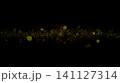 黒背景に黄色く煌めく粒子ストリーム 141127314