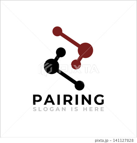 Connected Pairing Network Logo Modern Technology Identity Connected Pairing Network Logo Modern Technology Identity 141127828