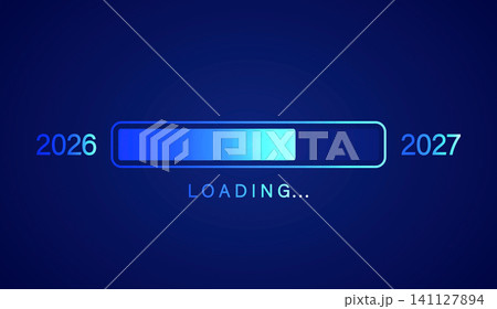 2026 to 2027 Blue Gradient Loading Progress Bar on Dark Background 2026 to 2027 Blue Gradient Loading Progress Bar on Dark Background 141127894