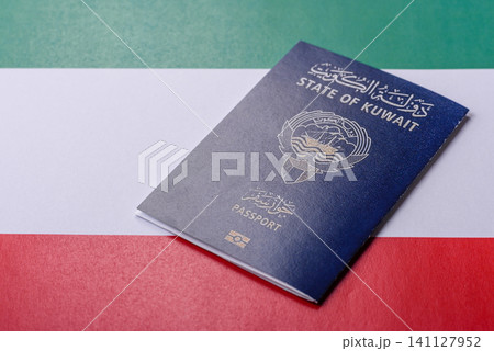 Kuwaiti passport for travelling, flying and doing business. Kuwait document, id Kuwaiti passport for travelling, flying and doing business. Kuwait document, id 141127952
