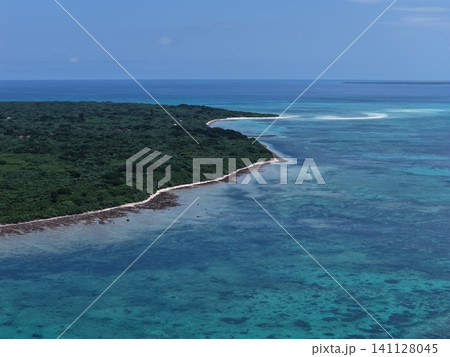 Taketomi Island Aerial View - Kondoi Beach And Nishi Pier - Okinawa - Japan Taketomi Island Aerial View - Kondoi Beach And Nishi Pier - Okinawa - Japan 141128045