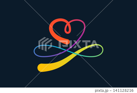 rainbow gradient heart infinity loop logo vector illustration rainbow gradient heart infinity loop logo vector illustration 141128216