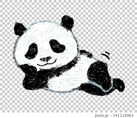 お尻をポリポリするパンダのイラスト 141128963