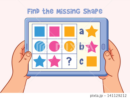 Find the Missing Shape. Educational kids puzzle. Find the Match. Spot it 141129212