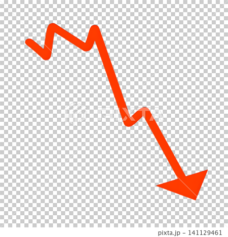 A red downward arrow indicates a sharp decline or crash. A red downward arrow indicates a sharp decline or crash. 141129461