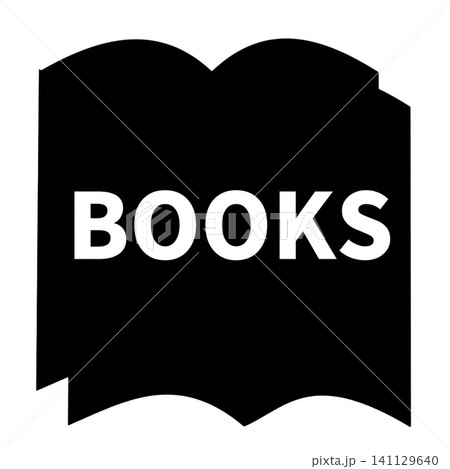 本のシルエットとBOOKSのロゴ 本のシルエットとBOOKSのロゴ 141129640