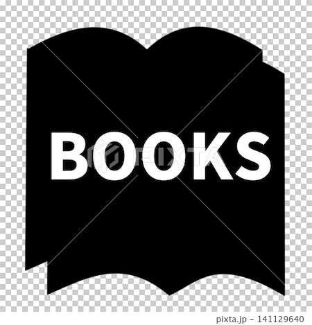 Book silhouette and BOOKS logo 141129640