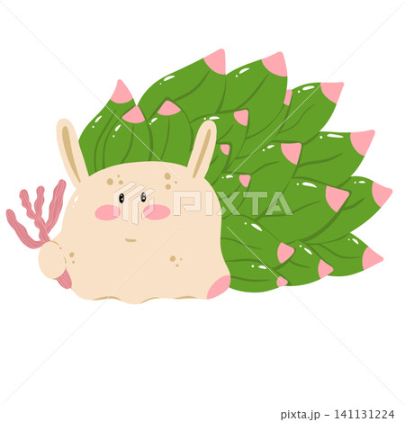 Cute LeafSheep Holding Coral Branch Kawaii Cartoon Clipart Cute LeafSheep Holding Coral Branch Kawaii Cartoon Clipart 141131224