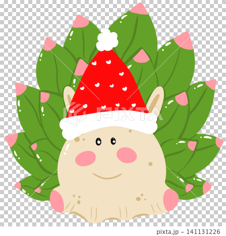 Cute Christmas LeafSheep Wearing Santa Hat Kawaii Holiday Cartoon Clipart Cute Christmas LeafSheep Wearing Santa Hat Kawaii Holiday Cartoon Clipart 141131226