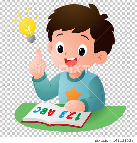 Smart Boy Learning Education Concept with Light Bulb Idea Smart Boy Learning Education Concept with Light Bulb Idea 141131538