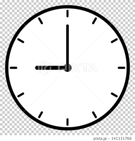 A simple clock face that shows just 9 o'clock A simple clock face that shows just 9 o'clock 141131768
