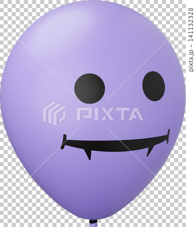 Funny Halloween balloon. White balloon with vampire face. 3d rendered illustration Funny Halloween balloon. White balloon with vampire face. 3d rendered illustration 141132328