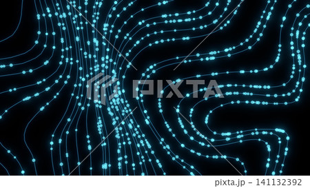 Abstract Particle Data Flow Along Curved Trajectory with Dynamic Digital Motion and Network Energy 141132392