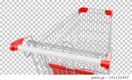 Shopping Cart on Isolated White Background, Empty Metal Trolley for Retail and Commerce, 3D Render Shopping Cart on Isolated White Background, Empty Metal Trolley for Retail and Commerce, 3D Render 141132447