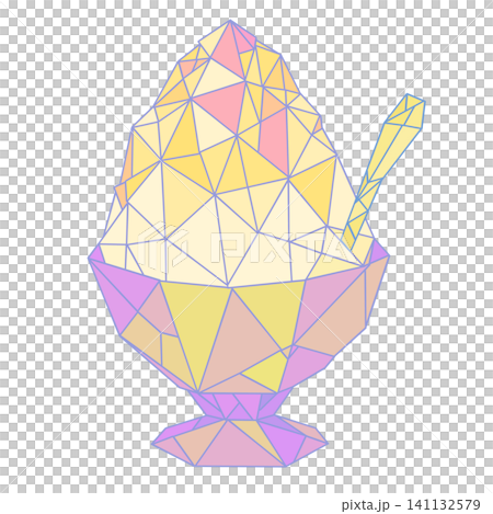 折り紙風のカラフルなかき氷イラスト 折り紙風のカラフルなかき氷イラスト 141132579