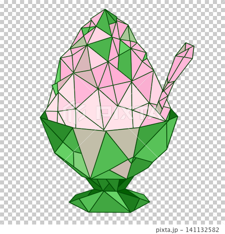 Colorful origami-style shaved ice illustration Colorful origami-style shaved ice illustration 141132582