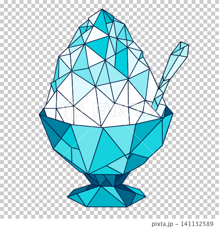 Colorful origami-style shaved ice illustration Colorful origami-style shaved ice illustration 141132589