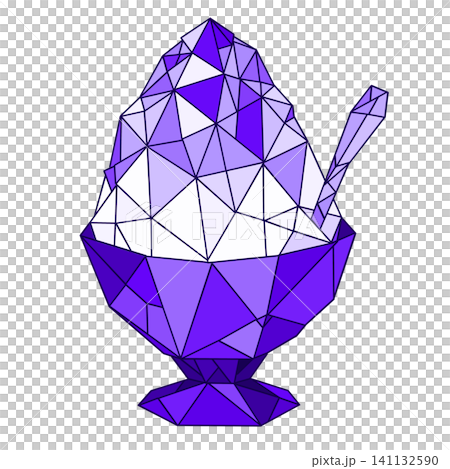 Colorful origami-style shaved ice illustration Colorful origami-style shaved ice illustration 141132590