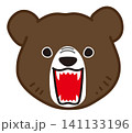 大きな口を開けて牙を見せている熊の顔アイコン 141133196