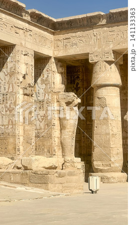 Medinet Habu, the mortuary temple of Ramesses III, located on the west bank of Luxor, Egypt. Medinet Habu, the mortuary temple of Ramesses III, located on the west bank of Luxor, Egypt. 141133363