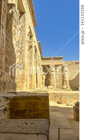 Medinet Habu, the mortuary temple of Ramesses III, located on the west bank of Luxor, Egypt. Medinet Habu, the mortuary temple of Ramesses III, located on the west bank of Luxor, Egypt. 141133388