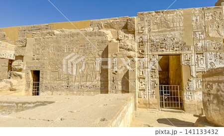 Medinet Habu, the mortuary temple of Ramesses III, located on the west bank of Luxor, Egypt. Medinet Habu, the mortuary temple of Ramesses III, located on the west bank of Luxor, Egypt. 141133432