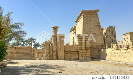 Medinet Habu, the mortuary temple of Ramesses III, located on the west bank of Luxor, Egypt. 141133455