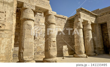 Medinet Habu, the mortuary temple of Ramesses III, located on the west bank of Luxor, Egypt. Medinet Habu, the mortuary temple of Ramesses III, located on the west bank of Luxor, Egypt. 141133495