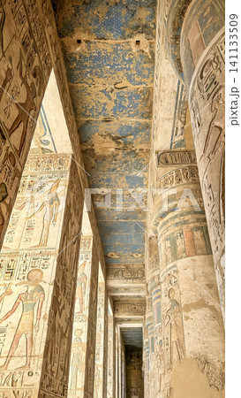 Medinet Habu, the mortuary temple of Ramesses III, located on the west bank of Luxor, Egypt. Medinet Habu, the mortuary temple of Ramesses III, located on the west bank of Luxor, Egypt. 141133509